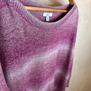 Croft & Barrow Pink and White Sweater